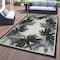 World Rug Gallery Tropical Floral Border Flatweave Indoor/Outdoor Area Rug 5' X 7' Gray 9012GRAY5X7 - alternate 1